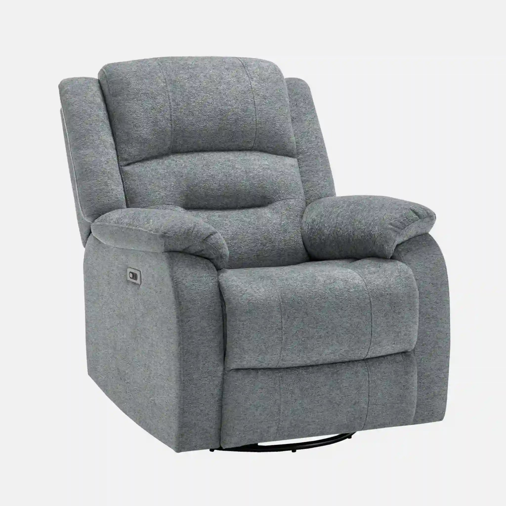 Fauteuil Inclinable Électrique Bleu Clair Berçant Pivotant avec USB