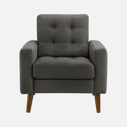 Fauteuil d'Appoint Tissu Gris Foncé 31 po