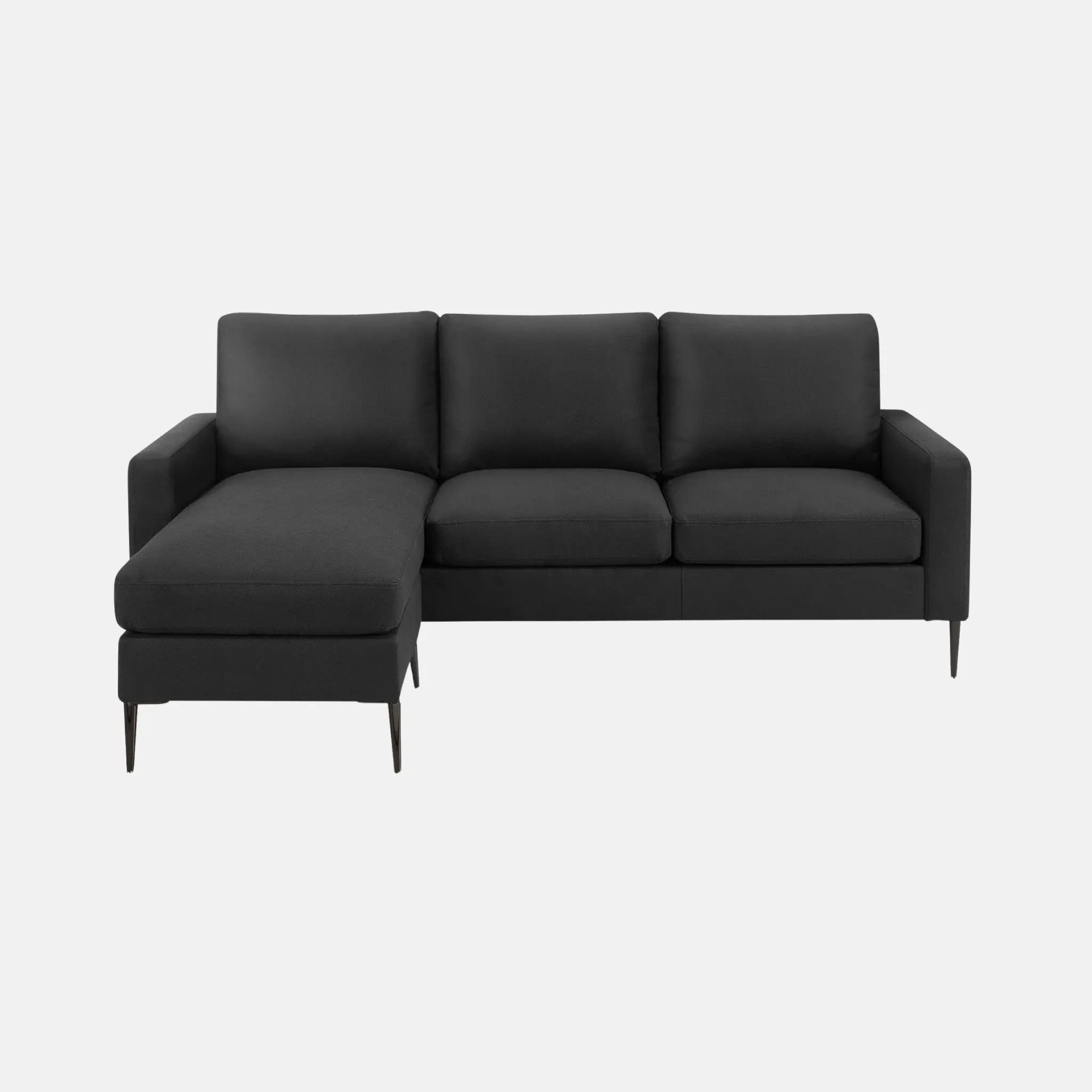 Monarch Canapé 3 Places Réversible Tissu Noir 85" | Chaise Longue