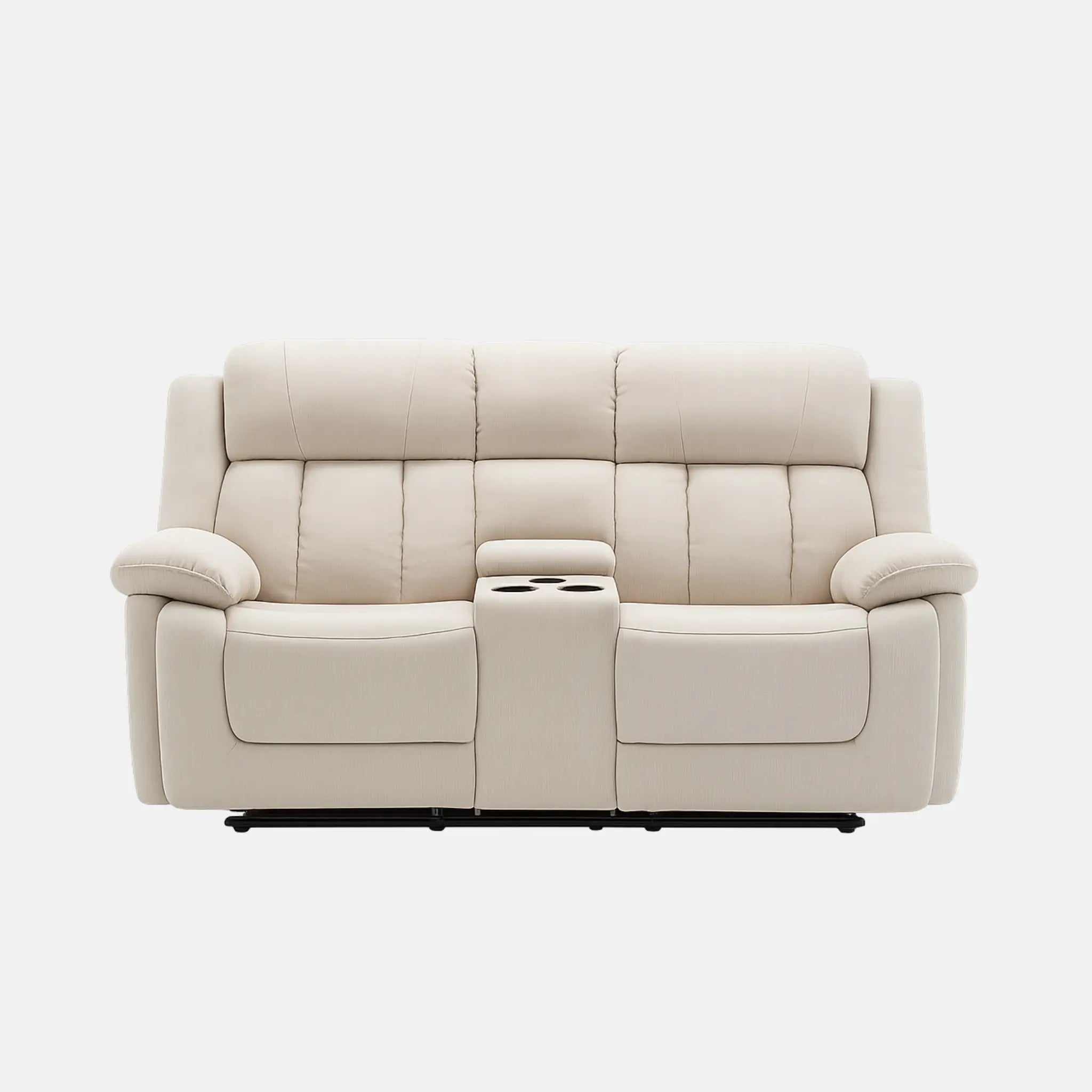 Causeuse Inclinable Électrique Beige avec Console et Ports USB