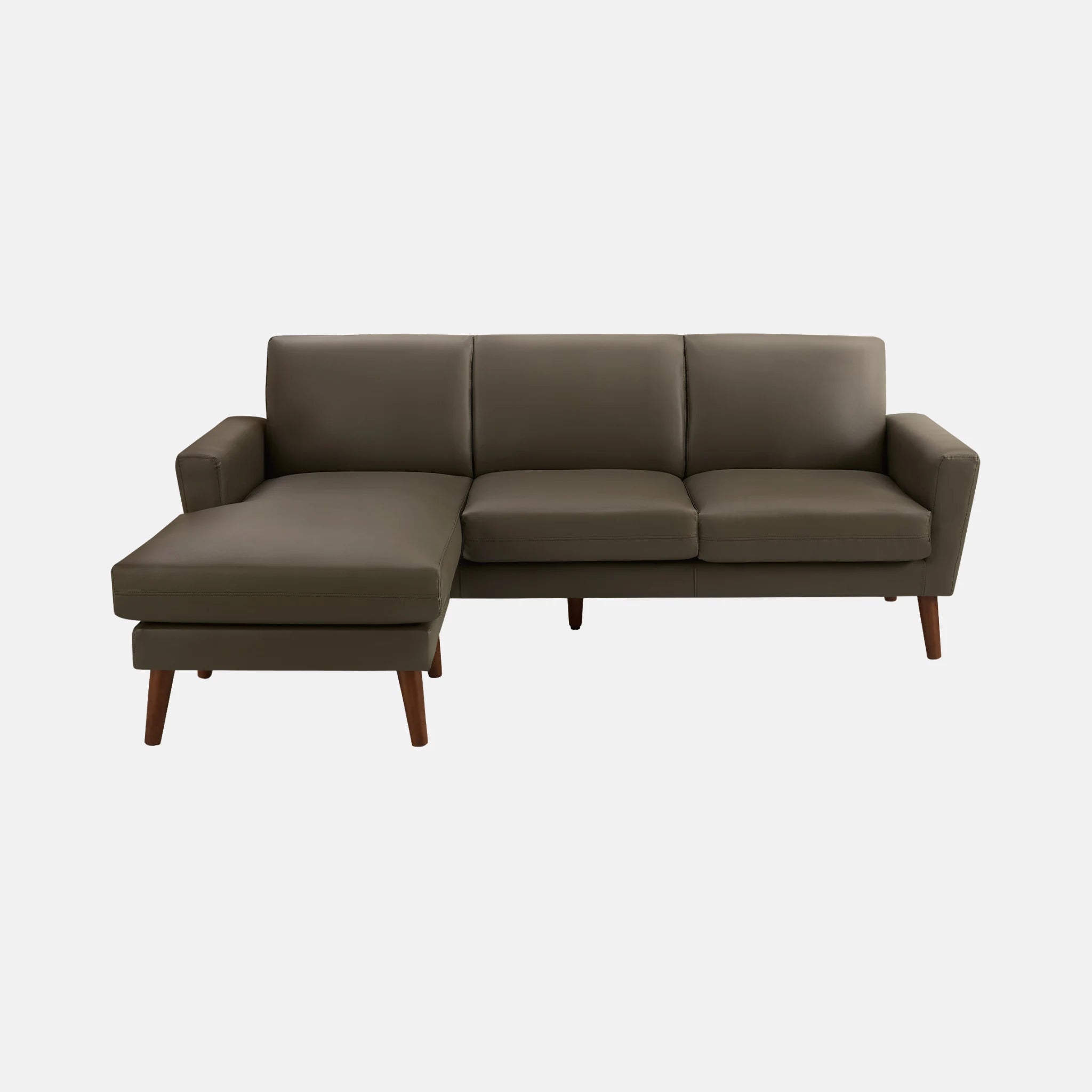 Monarch Canapé avec Chaise Longue 3 Places Réversible en Similicuir Brun 86"
