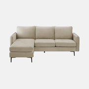 Monarch Canapé d'Angle Réversible en Tissu Beige 85"