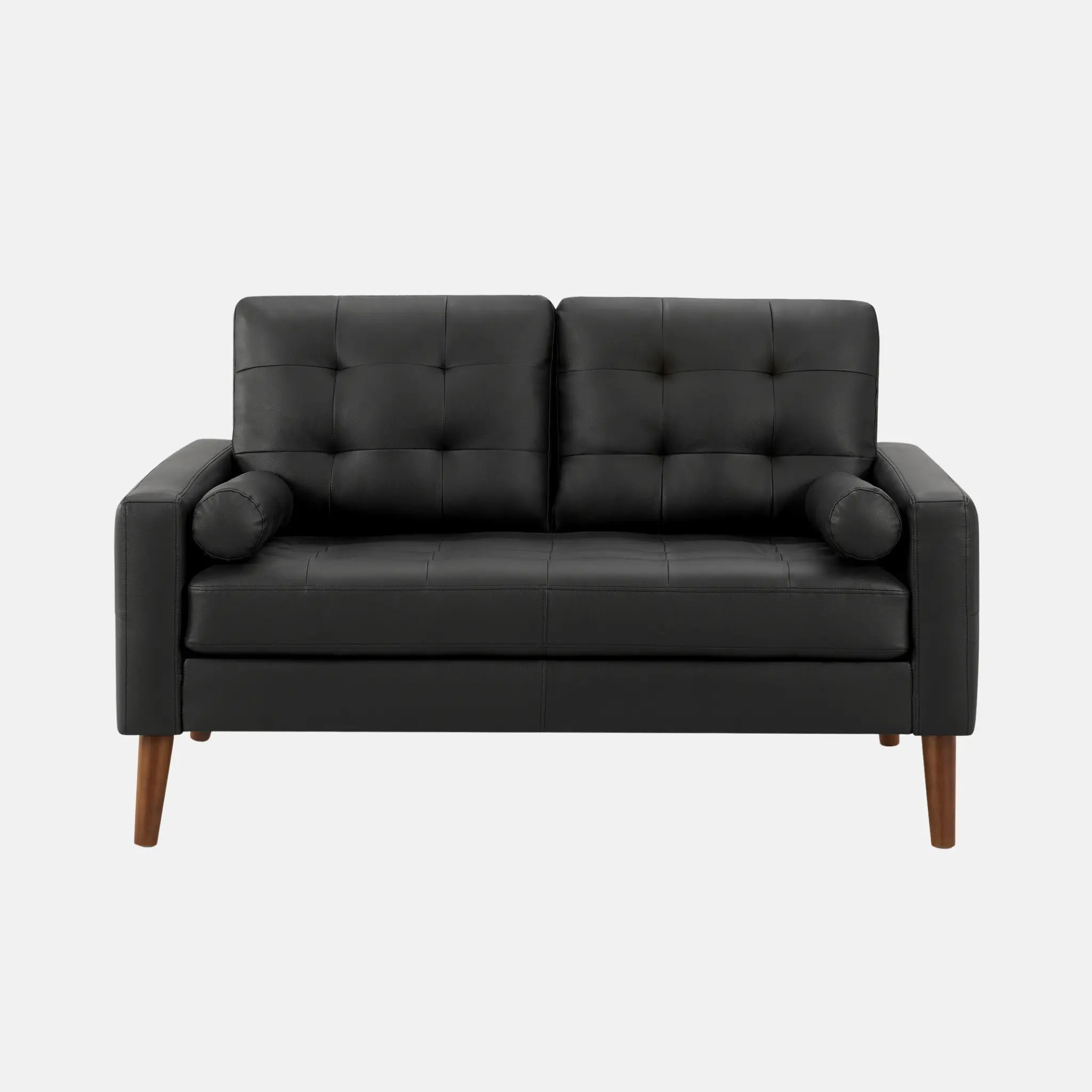 Causeuse 58 po cuir PU noir 2 coussins CK5A95