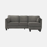 Sofa 3 Places Gris avec Méridienne Réversible 87" Monarch