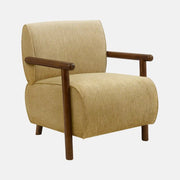 Fauteuil d'Appoint Or Clair avec Accoudoirs en Bois Noyer