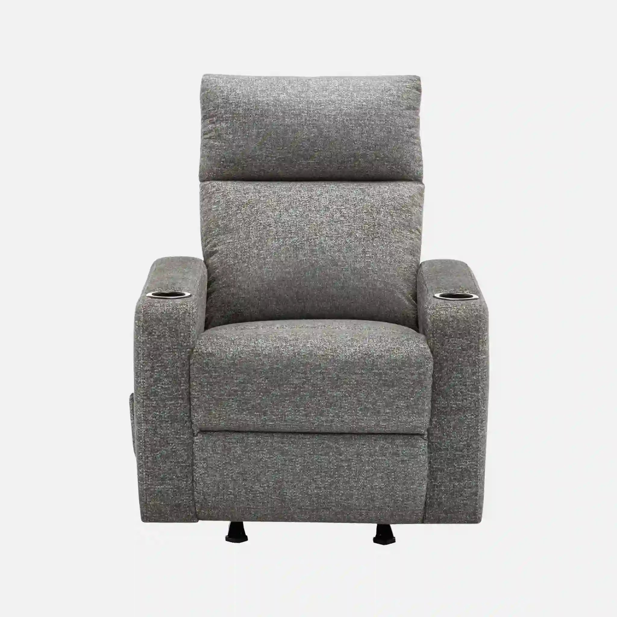 Fauteuil Inclinable Manuel Gris Foncé Berçant avec Porte-Gobelets