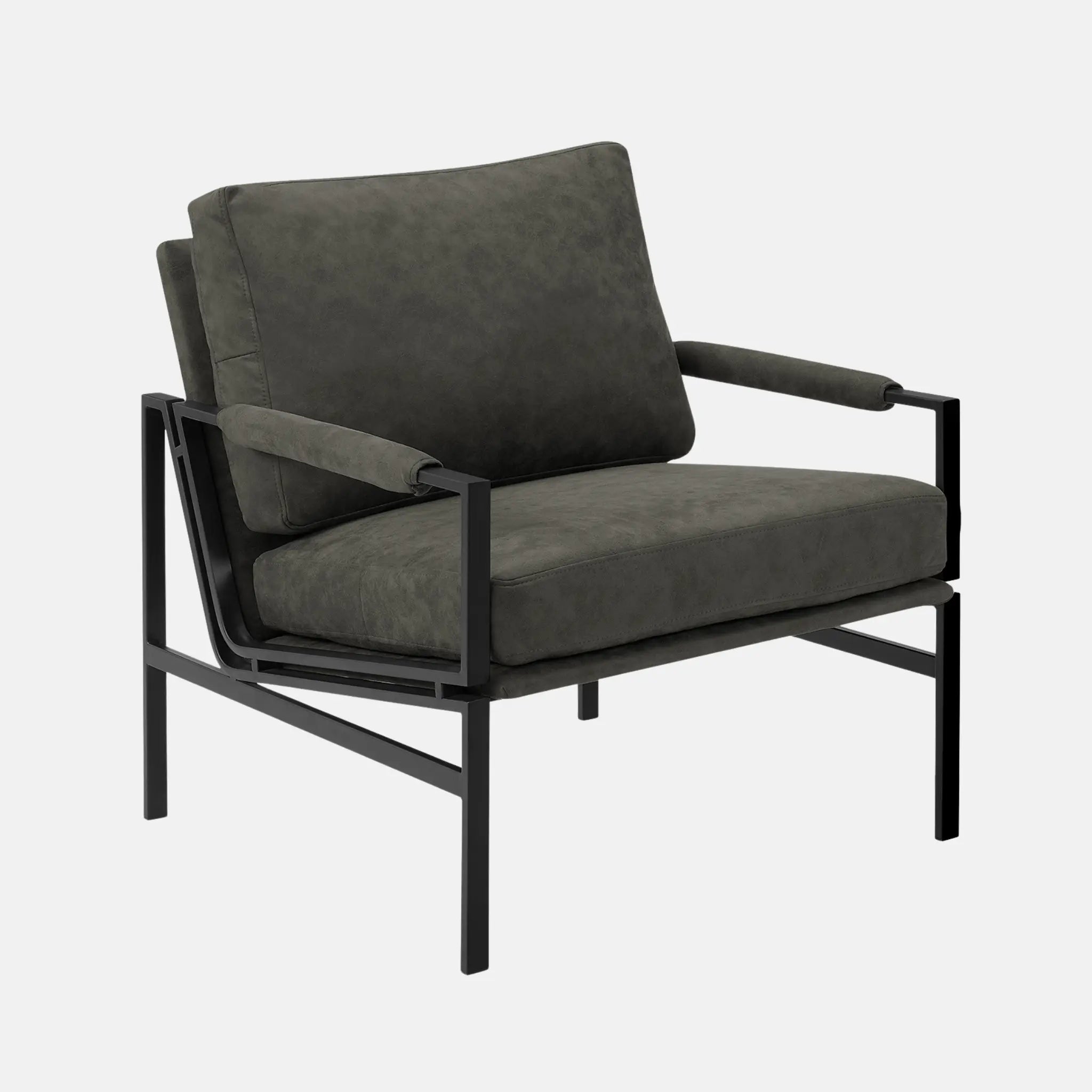 Fauteuil d'Appoint 36 po Tissu Gris Foncé et Métal