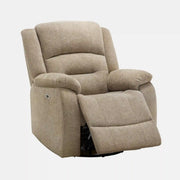 Fauteuil Inclinable Motorisé Beige Pivotant et Berçant avec Port USB