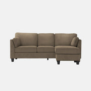 Sofa 3 Places avec Méridienne Réversible 87" Tissu Brun Monarch