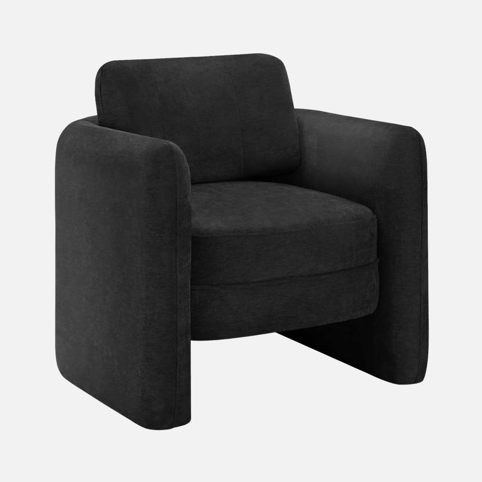 Fauteuil d'Appoint Tonneau 32 po en Tissu Noir