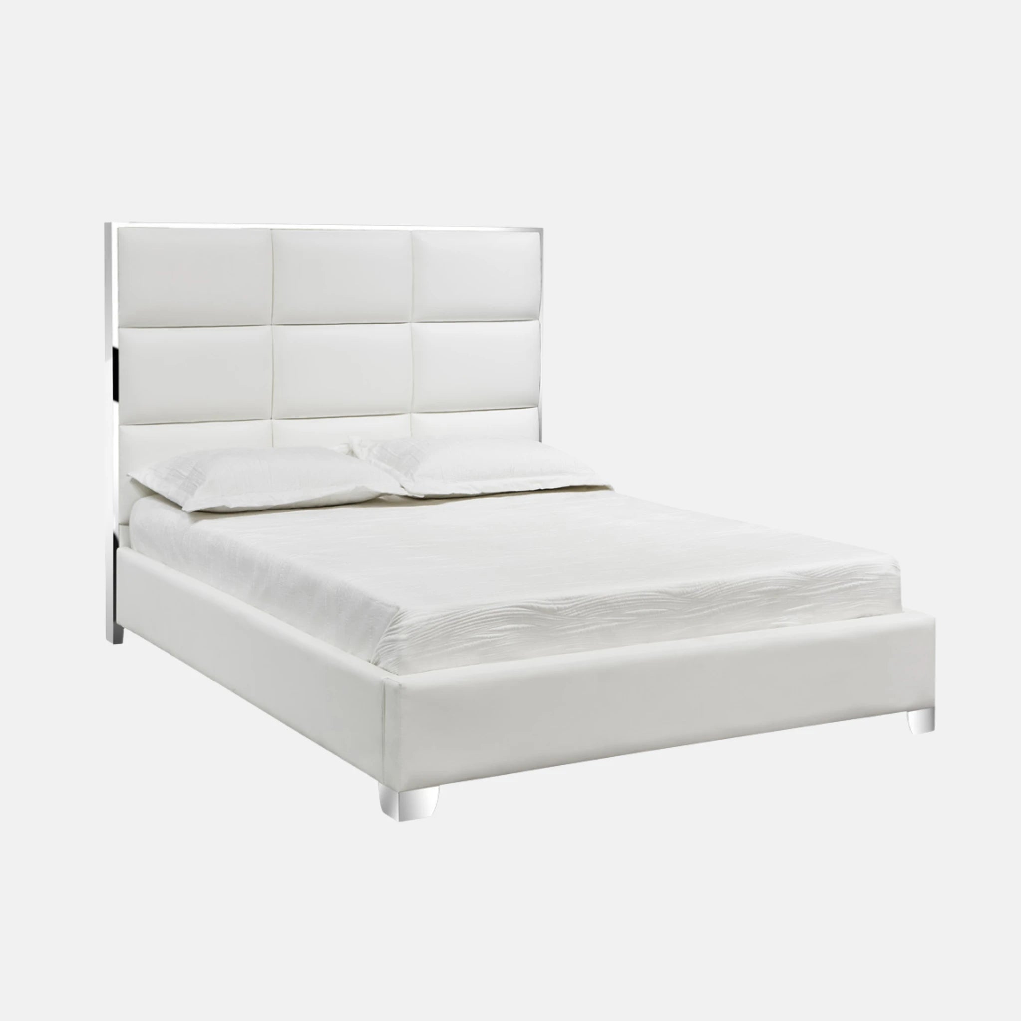 Lit Blair : Similicuir Blanc