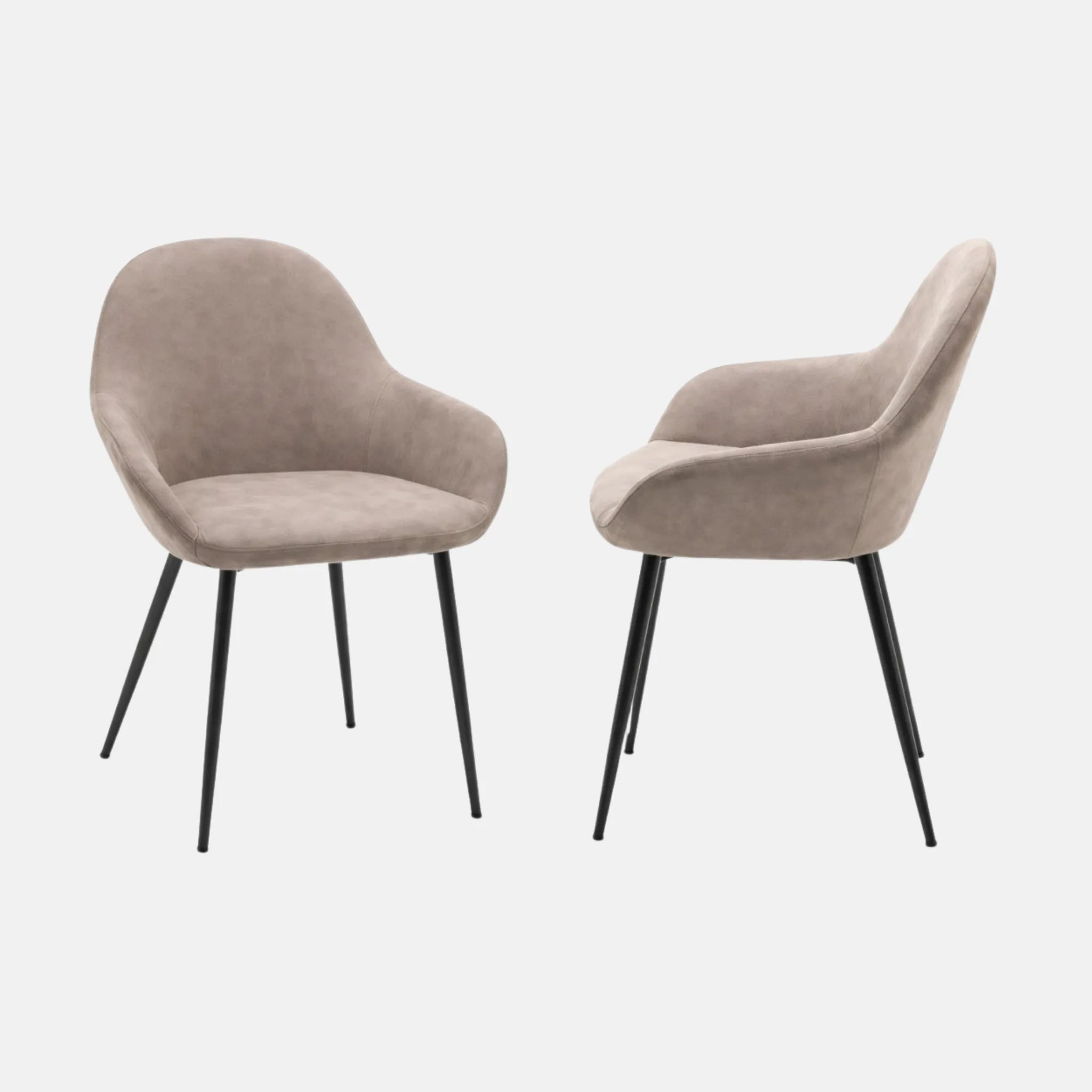 Chaises Odessa en tissu beige vintage | Duo avec cadre en acier