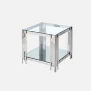 Grande table d'appoint Estrel en argent ( Meuble Mtl )