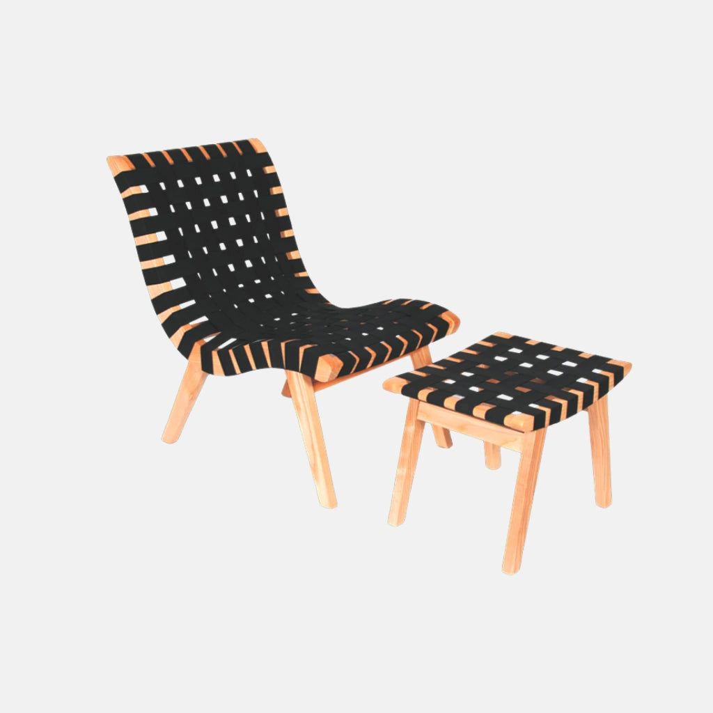 Chaise de loisirs Bandage avec pouf