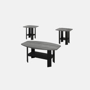 SET DE TABLE - SET 3PCS / NOIR / PLATEAU GRIS