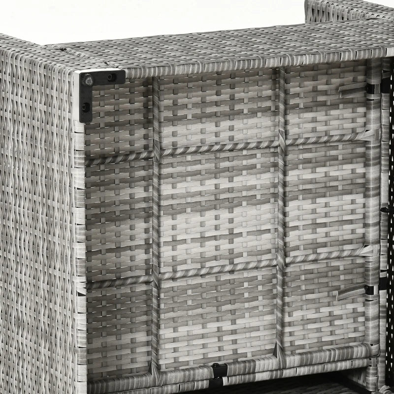 Ensemble de canapé de Patio en osier 4 pièces, meubles de conversation d'extérieur en rotin PE avec siège Extra large