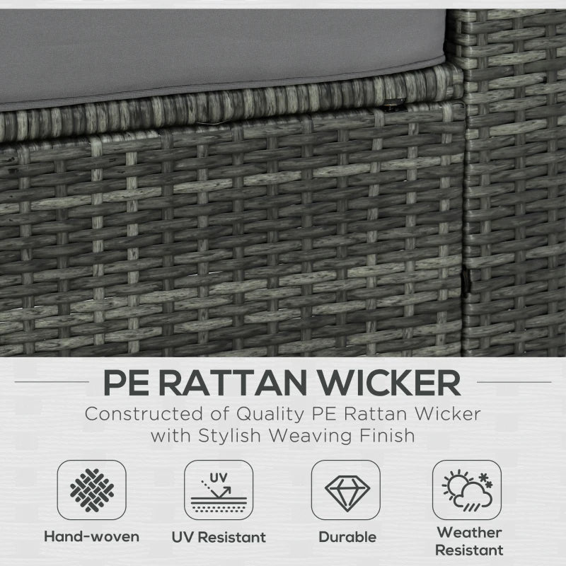 Ensemble sectionnel en rotin et osier, 7 pièces, pour Patio extérieur, canapé, Table, repose-pieds, meubles de jardin avec coussins, gris