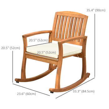 Chaise à bascule de Patio, bascule de porche en bois intérieure et extérieure avec coussin pour terrasse, balcon, jardin, Patio, teck