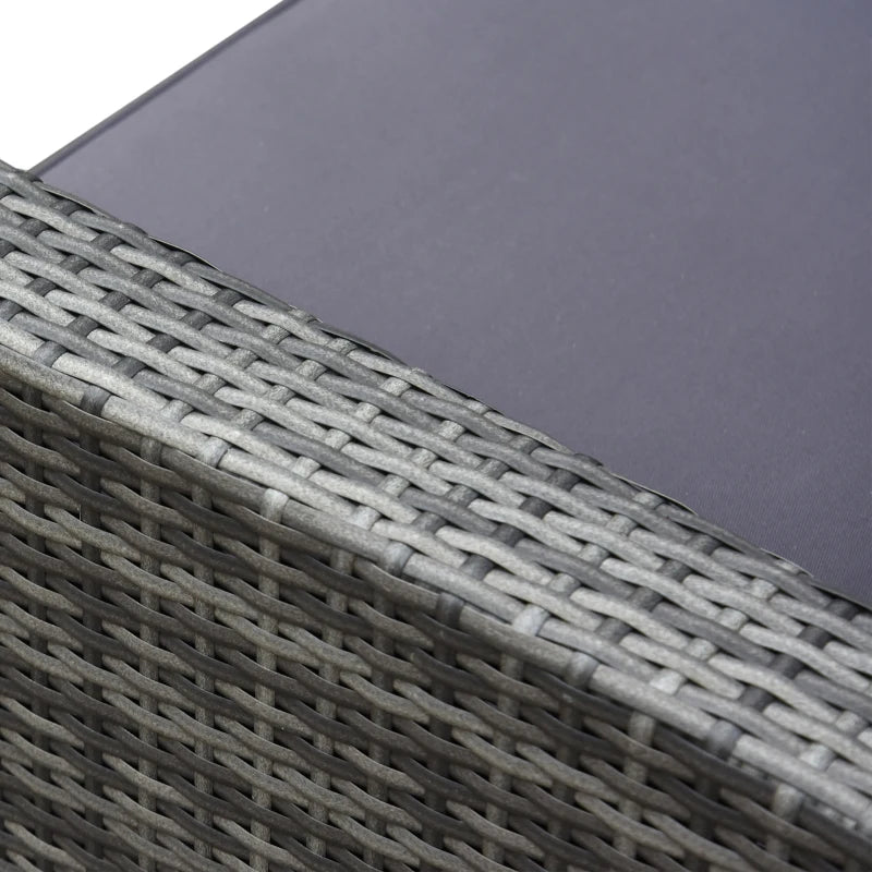 Ensemble de meubles de patio 4 pièces, canapé en osier de rotin, ensemble de luxe pour extérieur, ensemble de meubles de jardin avec coussins pour porche, jardin, balcon au bord de la piscine, gris