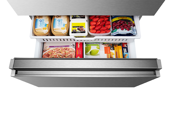 Hisense 19,8 Cu. pi. Réfrigérateur à portes françaises - RF200D4CSE ( Meuble Mtl )