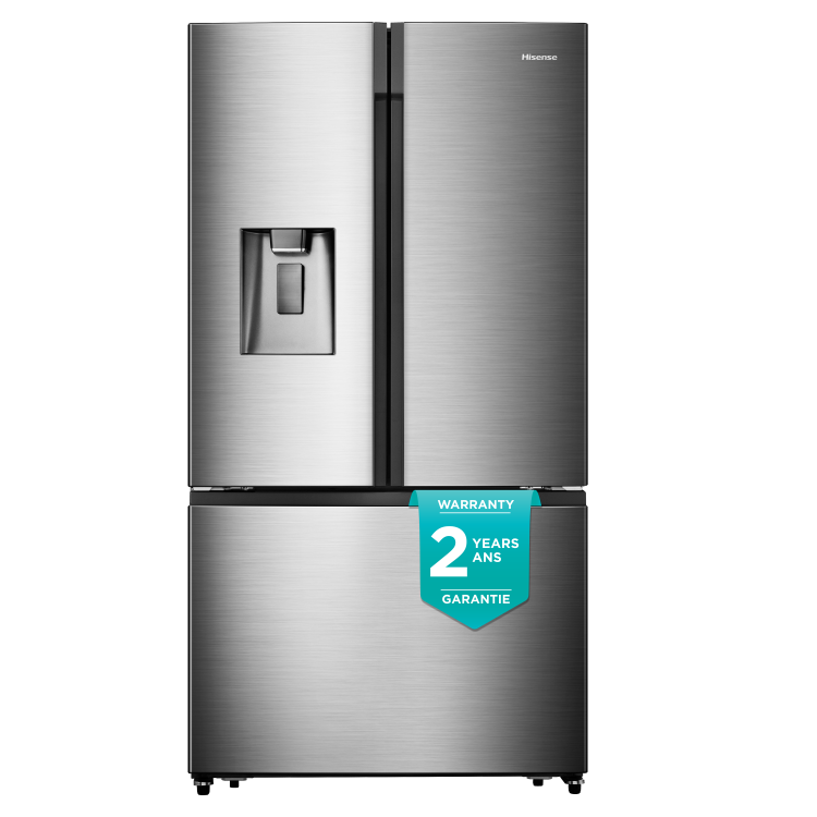Réfrigérateur à portes françaises à profondeur de comptoir Hisense en acier inoxydable avec eau et glace (21,1 pi³) - RF208N6CSE ( Meuble Mtl )