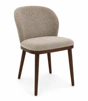 Chaise de salle à manger RHEA en tissu taupe clair et fini frêne pâle