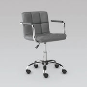 Chaise de bureau Selena similicuir noir | Meuble MTL