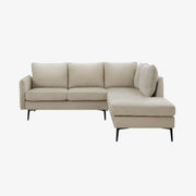 Canapé sectionnel d'angle gauche en tissu beige 86"