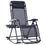 Chaise longue inclinable réglable 2 en 1 à gravité zéro, fauteuil de jardin inclinable et à bascule, chaise longue pliable, siège de sieste avec appui-tête et plateau noir