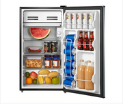 Midea 3.3-cu ft Stainless Steel Standard-Depth Freestanding Mini Fridge with Freezer Compartment