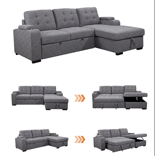 Canapé d'angle de style européen de haute qualité, canapé-lit gigogne