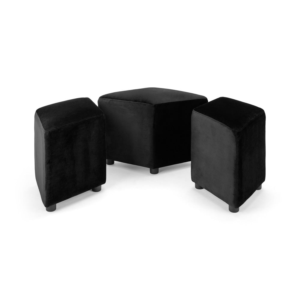 Pouf Emma : Velours Noir