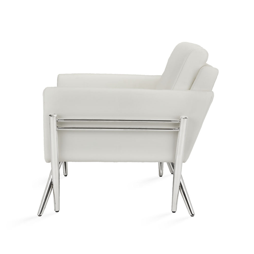 Chaise d'appoint Morgan : similicuir blanc