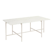 Table basse avec plateau en marbre blanc Ida : cadre argenté