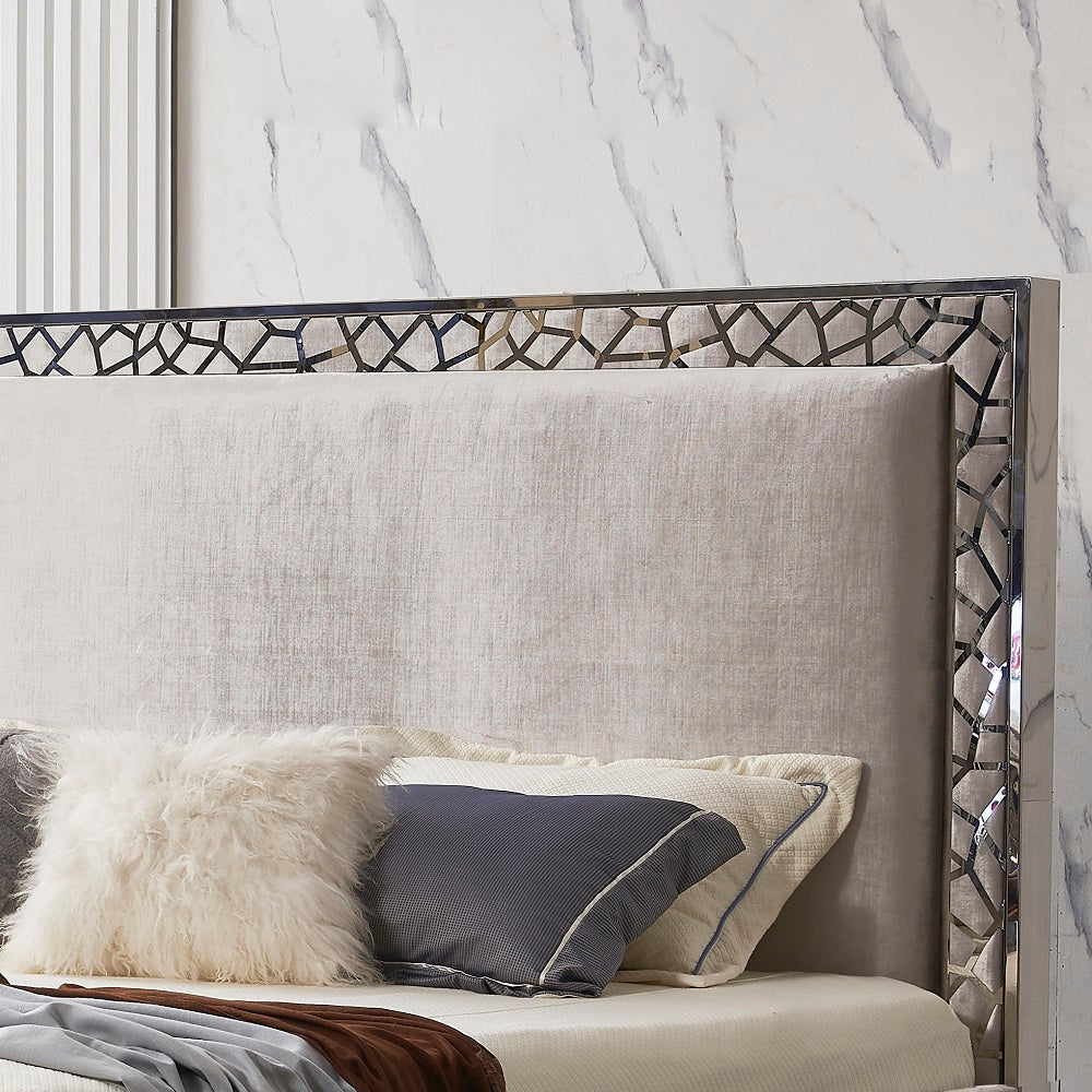 Lit Wellington : Velours Gris