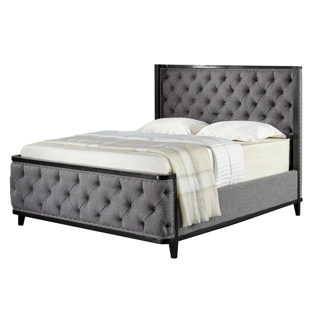Luxe & Confort : Lit Queen Size Swire en Lin Ardoise
