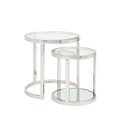 Tables de bout gigognes rondes AVON GY-ET-509 – Ensemble de 2 pièces