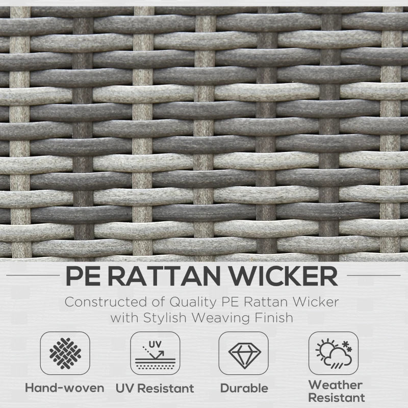 Ensemble de meubles de patio 4 pièces, canapé en osier de rotin, ensemble de luxe pour extérieur, ensemble de meubles de jardin avec coussins pour porche, jardin, balcon au bord de la piscine, gris