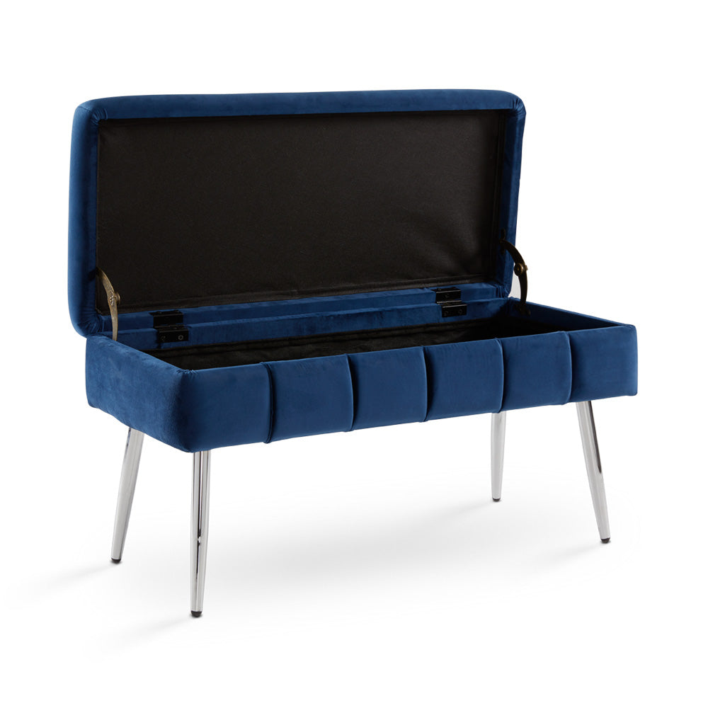Banc de rangement Marcella : bleu marine
