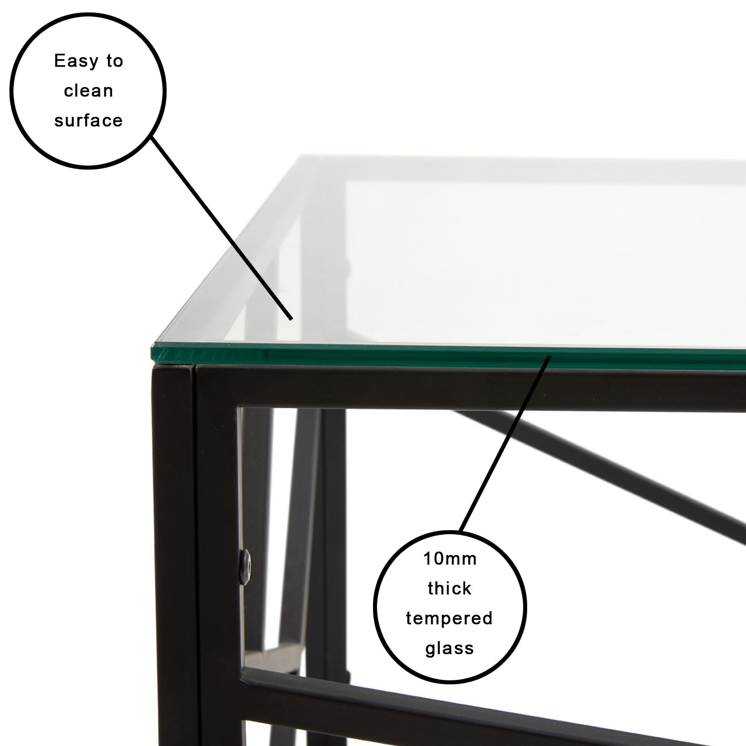 Table basse Carole : cadre noir