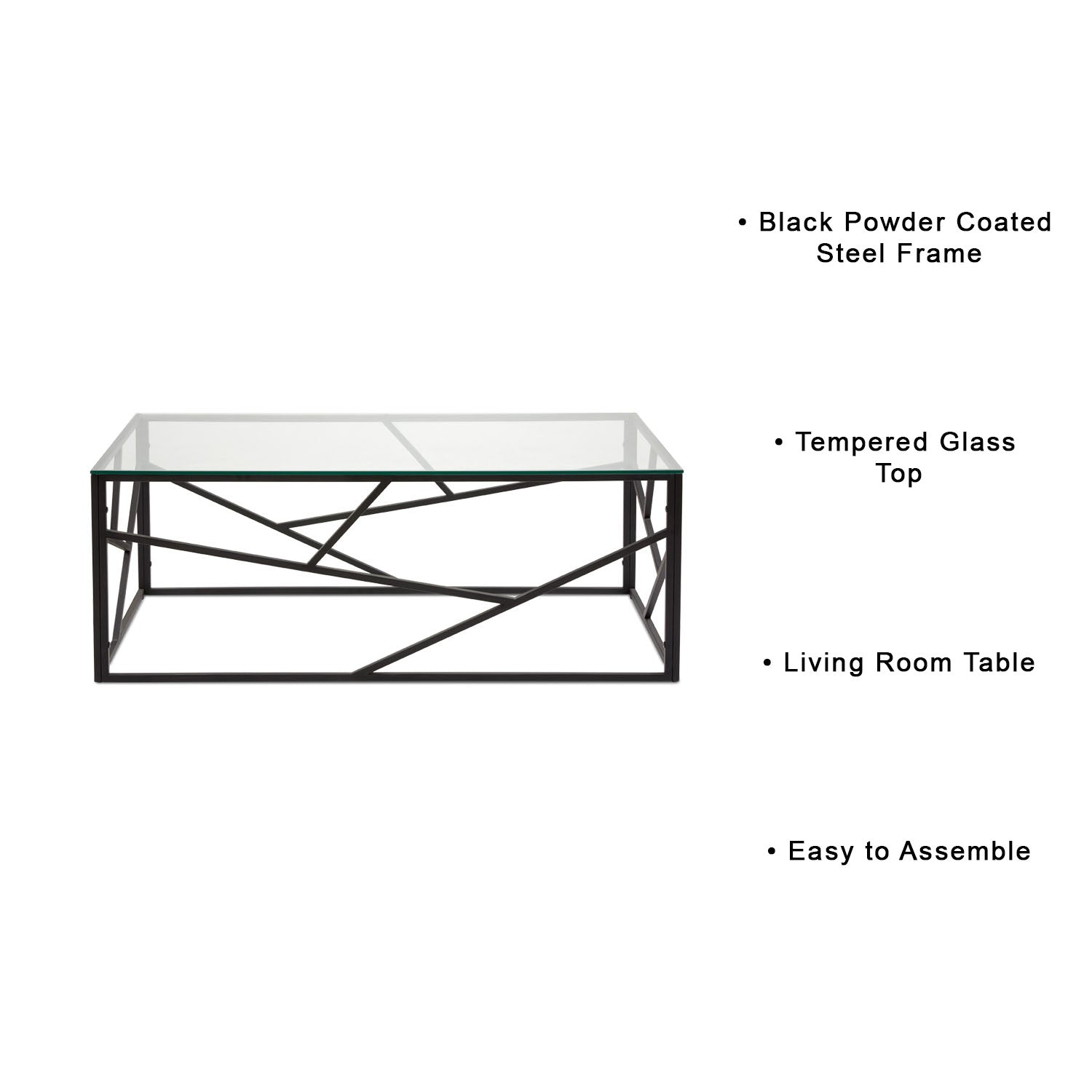 Table basse Carole : cadre noir