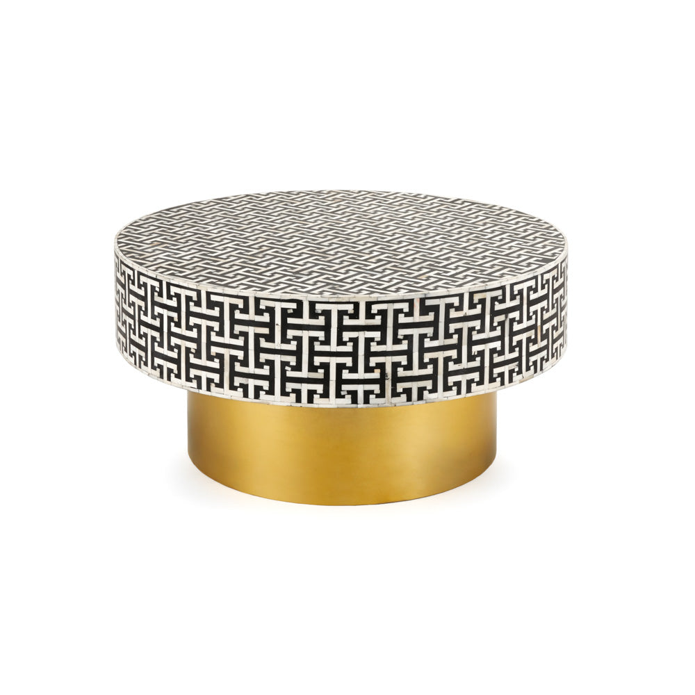 Table basse avec incrustation d'os Augustine