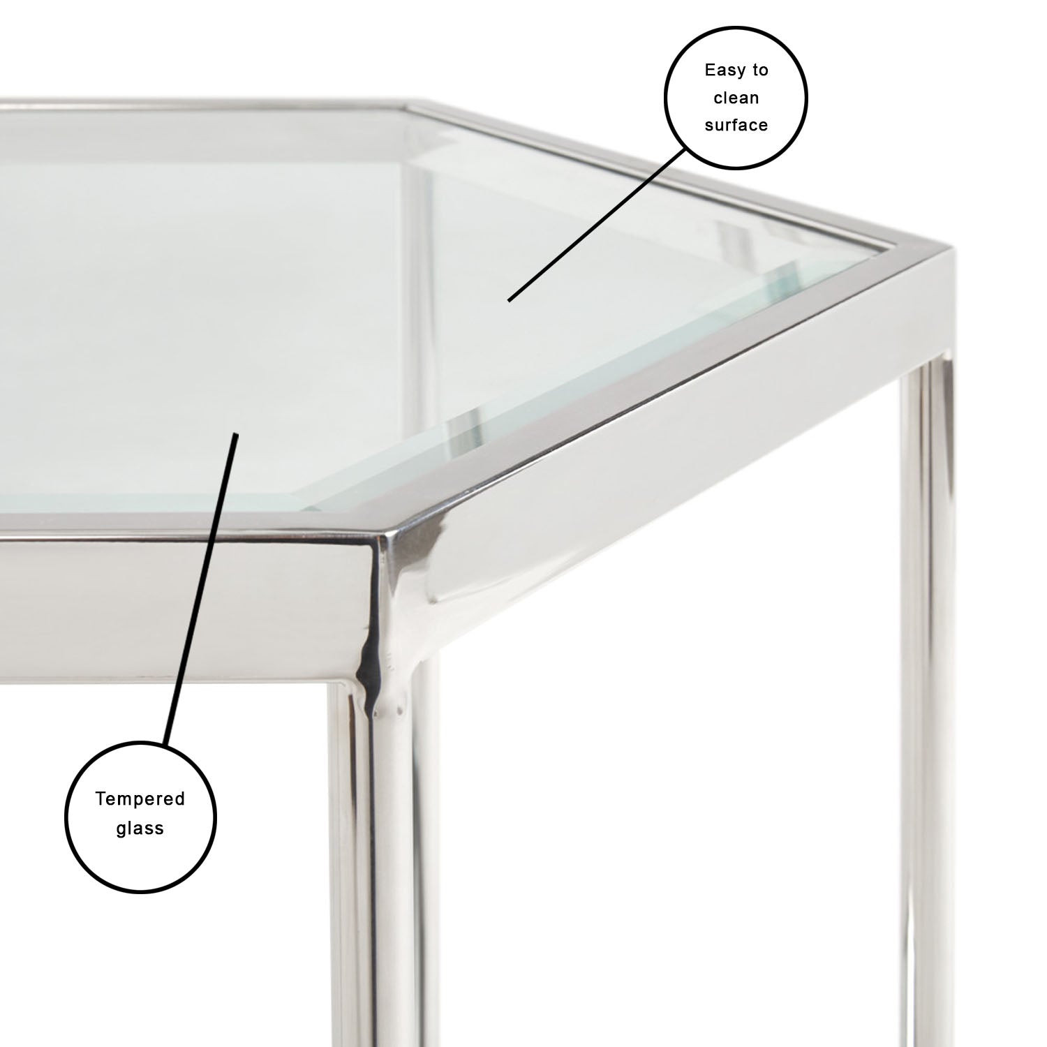 Table de bout argentée Swainson