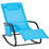 Chaise à bascule de patio avec tissu en maille, chaise longue d'extérieur à bascule avec appui-tête amovible et poche latérale pour jardin, terrasse, pelouse, bleu foncé