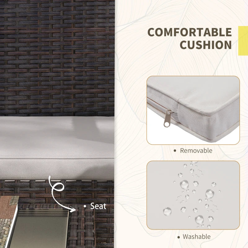 Ensemble de meubles de patio de 4 pièces avec canapé de causeuse, fauteuils, table en verre, canapé de conversation en osier extérieur,