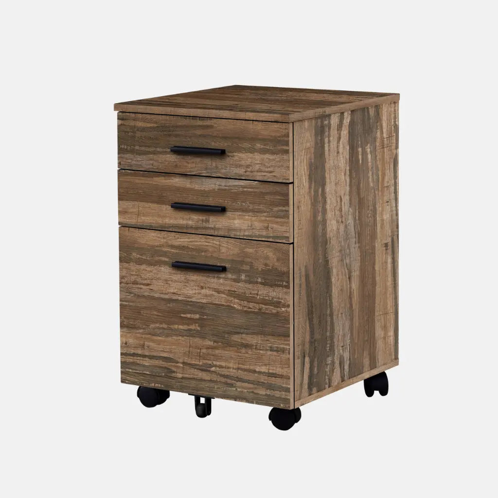 CLASSEUR - 3 TIROIRS / BRUN DE RÉCUPÉRATION SUR ROULETTES ( Meuble Mtl ) 