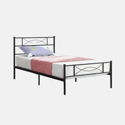 Lit en Métal Noir - Support de Matelas Inclus