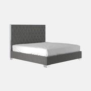 Très grand lit Lucille de 78 po en gris et argent