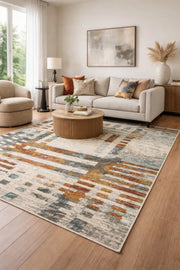 Soleil 7x9 : Grand Tapis Texturé au Fini Patiné Neutre