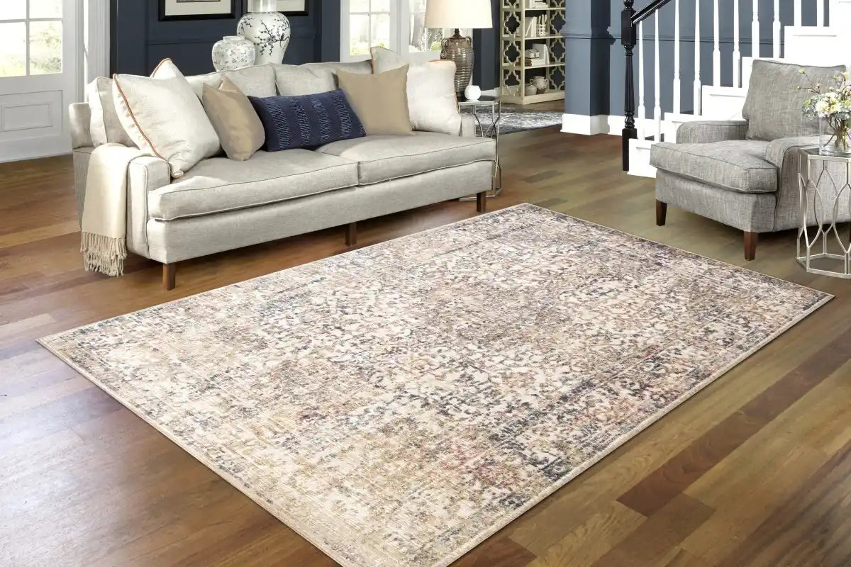 Tapis transitionnel Mercer 7x9 | Ivoire et Beige au fini vieilli